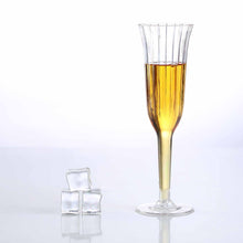 Disposable 6 oz Champagne Glasses With Detachable Base In Clear Plastic Flared Design 