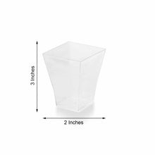 24 Square Plastic Shot Glasses In Clear 2 oz Disposable 