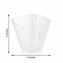 24 Pack Of Clear Rounded Cube Plastic Dessert Cups 4 oz Disposable 