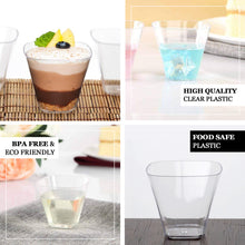 Disposable Clear Plastic 4 oz Rounded Cube Dessert Cups 24 Pack