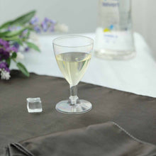 Disposable Wine Cups In Clear Plastic 6 oz With Short Hollow Stem 12 Pack 