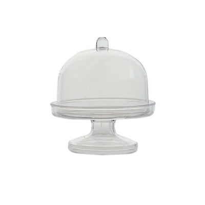 Clear glass cake dome with pedestal base