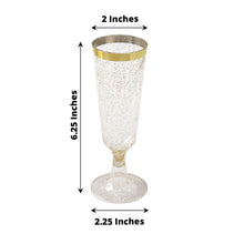 Clear Plastic Champagne Flutes With Gold Rim