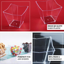 Dessert Cups 4 oz In Clear Plastic Angled Square Disposable 12 Pack