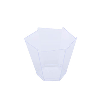 Clear Wavy Hexagon Plastic Dessert Cups - Perfect for Any Occasion