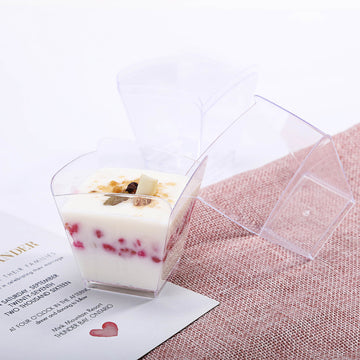 Clear Square Plastic Dessert Cups for Elegant and Hassle-free Parties