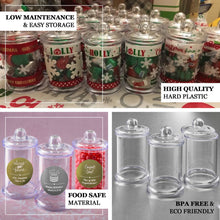 12 Pack | 6oz Plastic Candy Jars With Clear Lids, Disposable Favor Containers