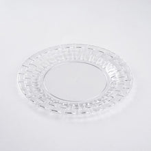 7 Inch Clear Basketweave Rim Plastic Dessert Appetizer Plates Disposable 10 Pack 