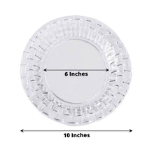 Disposable Clear Basketweave Rim Plastic Dinner Plates 10 Inch 10 Pack 