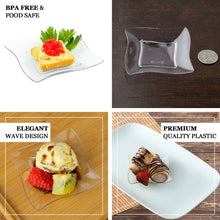 Square Plastic Appetizer Plates 3 Inch In Clear With Mini Wavy Rim 24 Pack Disposable