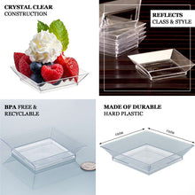 Clear Sleek Square Plastic Disposable Dessert Plates 4 Inch 10 Pack 