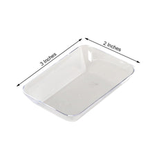 Disposable Plastic 3 Inch Clear Mini Rectangular Shallow Bowls 20 Pack