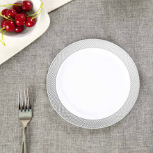 Dessert Plates With Silver Diamond Rim, Salad Plate, Plastic Dinnerware