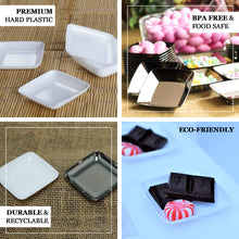 Square 2 Inch Mini Plastic Disposable Appetizer Dessert Plates In Silver With Chrome Finish
