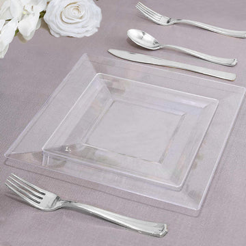 Elevate Your Event with Clear Square Plastic Plates