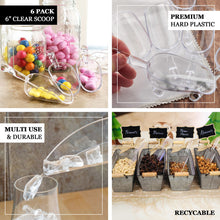Clear Plastic Scoop 6 Inch 6 Pack
