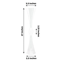 Pack Of 2- Reversible Plastic Trumpet Crystal Clear Flower Vase - 27 Inch
