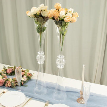 Clear Crystal Embellishment Trumpet Table Centerpiece - Perfect for Any Occasion
