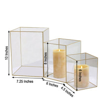 Gold Rimmed Acrylic Pillar Candle Holders for Table Centerpiece