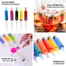 24 Clear 1.5 oz Disposable Plastic Cocktail Jello Shot Syringes
