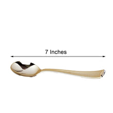 25 Pack - 7inch Metallic Gold Heavy Duty Plastic Spoon, Plastic Utensils