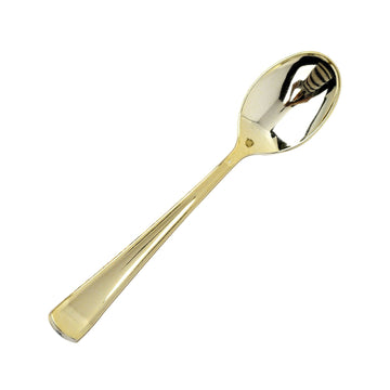 Elevate Your Table Setting with Metallic Gold Classic Heavy Duty Plastic Spoons