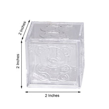 12 Pack | 2 inch Clear Fillable Baby Shower Favor Boxes, Party Decoration Blocks