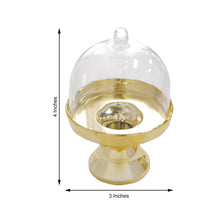 12 Pack Gold 4 Inch Mini Pedestal Cupcake Stand with Clear Dome Lid
