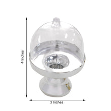 12 Pack Silver 4 Inch Mini Pedestal Cupcake Stand with Clear Dome Lid