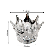 Silver Mini 3 Inch Fillable Mini Crown Candy Treat Container 12 Pack