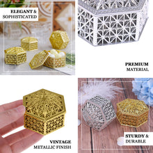 12 Pack of Gold 3 Inch Vintage Hexagon Party Favor Gift Container Treat Boxes 