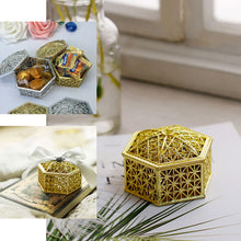 Gold 3 Inch Vintage Hexagon Candy Treat Favor Treat Boxes Gift Container 12 Pack
