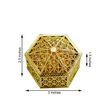 Gold 3 Inch Vintage Hexagon Candy Treat Boxes Gift Container 12 Pack