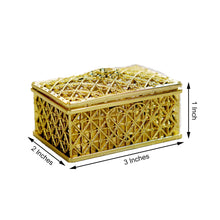 Gold 3 Inch Treasure Box Rectangular Candy Favor Gift Container 12 Pack
