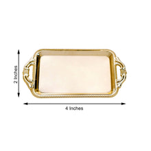 12 Pack of Gold 4 Inch Rectangular Mini Platter Party Favor Candy Tray Gift Display Serving Plate 