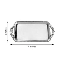 12 Pack of Silver 4 Inch Rectangular Mini Platter Party Favor Candy Tray Gift Display Serving Plate 