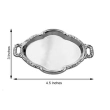 12 Pack of Silver 4.5 Inch Oval Mini Baroque Party Favor Candy Tray Gift Display Serving Plate 