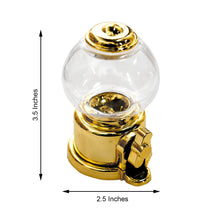 Gold 3.5 Inch Mini Gumball Machine Candy Treat Box Containers 6 Pack