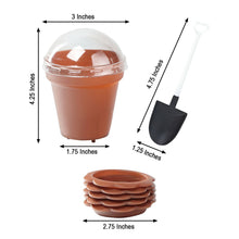 Terracotta Colored Small Favor Jars Succulent Pots Ice Cream Cups with Accessories 12 Pack