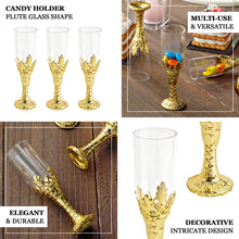 12 Pack Clear Plastic Champagne Glasses with Gold Stem 4 Inch Mini Glass Party and Gift Favors