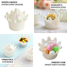 12 Pack White Mini Crown Fillable Favor Candy Treat Boxes 3 Inch