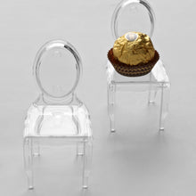 4 Inch Clear Chair Shaped Party Favor Gift Holder Candy Treat Containers Pack of 12