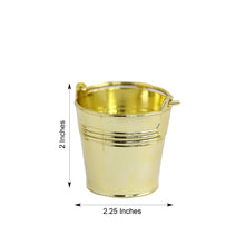 Gold Pail Bucket Style 2 Inch Mini Planter Party Favor Candy Gift Box 12 Pack