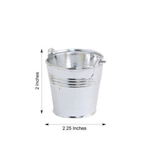 Silver Pail Bucket Style 2 Inch Mini Planter Party Favor Candy Gift Box 12 Pack