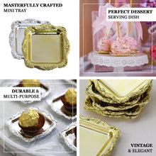 3 Inch x 3 Inch Baroque Gold Square Mini Candy Serving Plates Party Favor 12 Pack