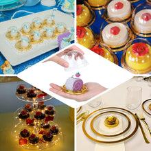 Plastic Cupcake Boxes 50 Clear And Gold 3 Inch Round Dome