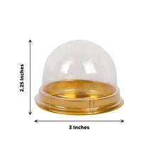 50 Clear And Gold Mini Plastic Cupcake Containers 3 Inch Round Dome Boxes