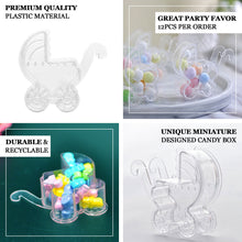 12 Pack Clear Baby Stroller Shower Favor Candy Treat Boxes 4 Inch
