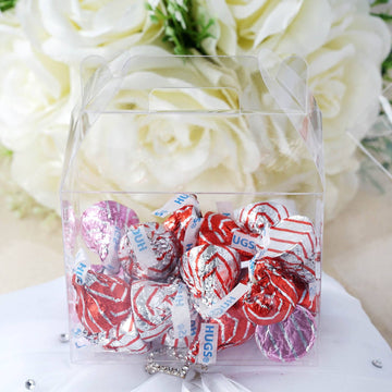 Clear Plastic Candy Container Gable Gift Boxes - Perfect for Party Favors and Gifts