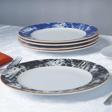 Break Resistant Porcelain Dinner Plates in Classic Black